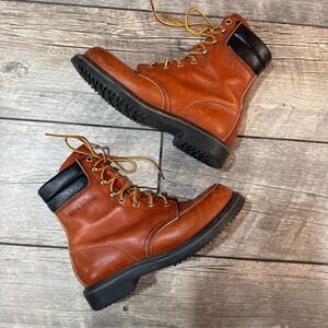 Vintage 80s Red Wing 1614 Supersole Moc Toe Work Boots USA Men 6.5 D Runs Small